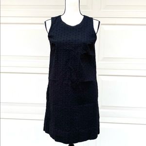Gap Black Shift Aline Dress. Eyelet material. Two Pockets